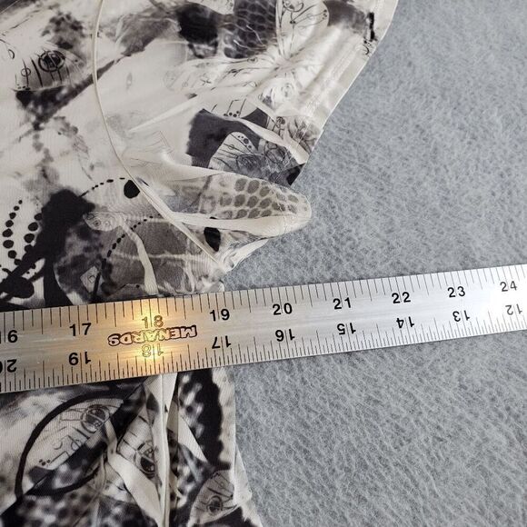 Unity World Wear Dress Womens Large Black Floral Sheath Beaded Pleated Hi-Low - Picture 3 of 8